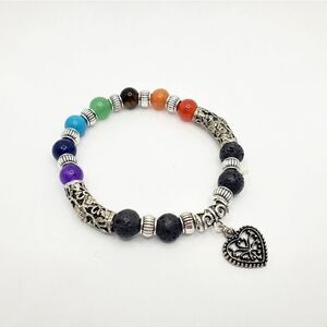 Hand Crafted Pride Gemstone Stretch Bracelet